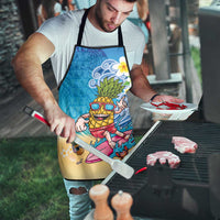 Hawaiian Funny Pineapple Surfing Apron Beach with Tribal Kakau and Plumeria LT03 - Polynesian Pride