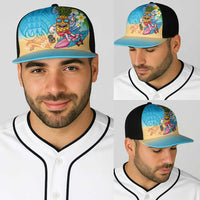 Hawaiian Funny Pineapple Surfing Baseball Net Cap Beach with Tribal Kakau and Plumeria LT03 - Polynesian Pride