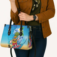 Hawaiian Funny Pineapple Surfing Leather Bag Beach with Tribal Kakau and Plumeria LT03 - Polynesian Pride