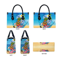 Hawaiian Funny Pineapple Surfing Leather Bag Beach with Tribal Kakau and Plumeria LT03 - Polynesian Pride