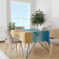 Hawaiian Funny Pineapple Surfing Tablecloth Beach with Tribal Kakau and Plumeria LT03 - Polynesian Pride