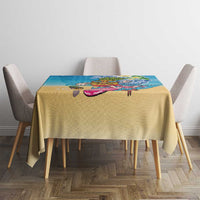 Hawaiian Funny Pineapple Surfing Tablecloth Beach with Tribal Kakau and Plumeria LT03 - Polynesian Pride