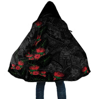 Hawaiian Taro Leaves and Ohia Lehua Cloak Polynesian Tribal Art Tropical Plants Motifs Grayscale