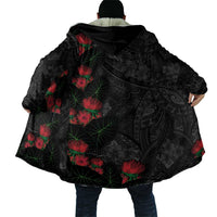 Hawaiian Taro Leaves and Ohia Lehua Cloak Polynesian Tribal Art Tropical Plants Motifs Grayscale