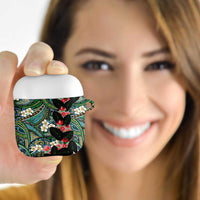 Hawaiian Taro Leaves and Ohia Lehua AirPods Case Polynesian Tribal Art Tropical Plants Motifs Colorful