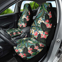 Hawaiian Taro Leaves and Ohia Lehua Car Seat Cover Polynesian Tribal Art Tropical Plants Motifs Colorful