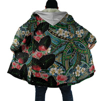 Hawaiian Taro Leaves and Ohia Lehua Cloak Polynesian Tribal Art Tropical Plants Motifs Colorful