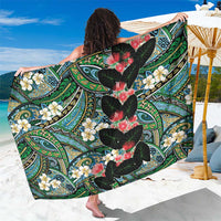 Hawaiian Taro Leaves and Ohia Lehua Sarong Polynesian Tribal Art Tropical Plants Motifs Colorful