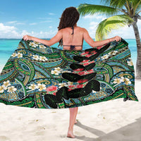 Hawaiian Taro Leaves and Ohia Lehua Sarong Polynesian Tribal Art Tropical Plants Motifs Colorful