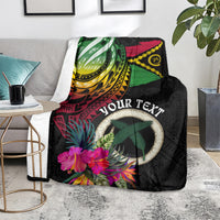 Personalised Vanuatu 44th Anniversary Blanket Boars Tusk Tugeta Yumi Selebretem Indipendens Dei LT03 - Polynesian Pride