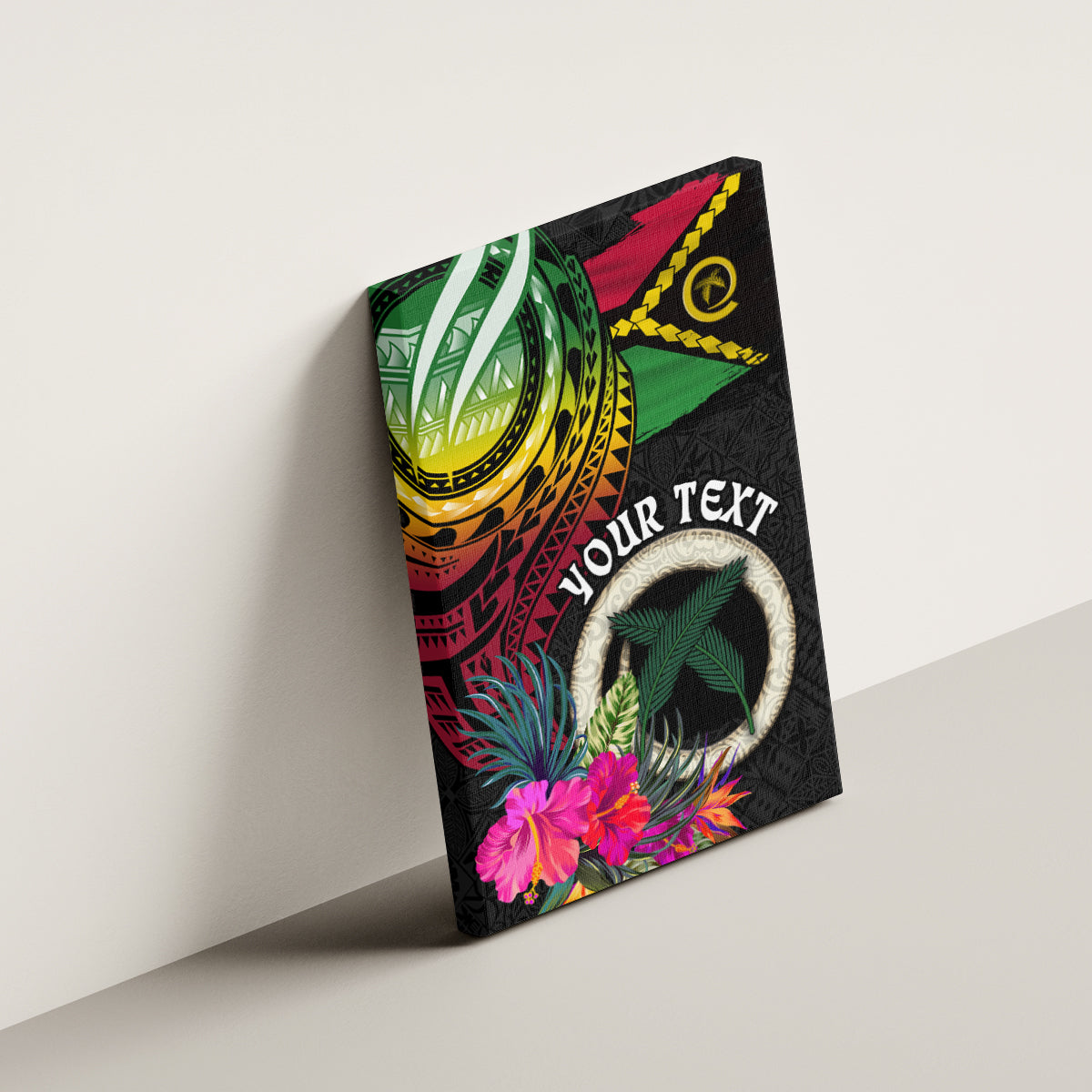 Personalised Vanuatu 44th Anniversary Canvas Wall Art Boars Tusk Tugeta Yumi Selebretem Indipendens Dei LT03 - Polynesian Pride