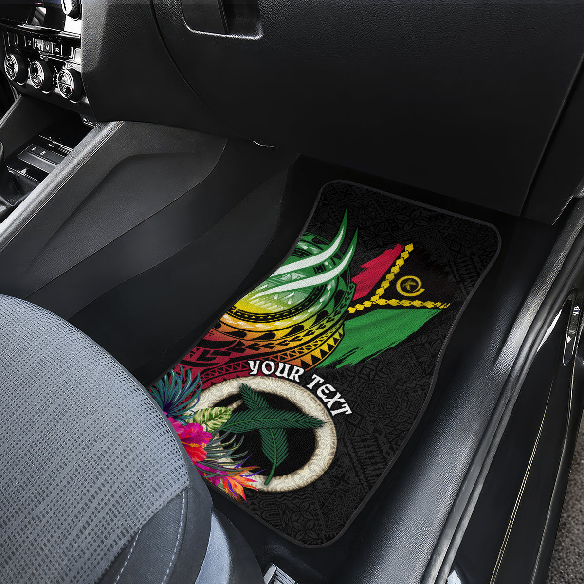 Personalised Vanuatu 44th Anniversary Car Mats Boars Tusk Tugeta Yumi Selebretem Indipendens Dei LT03 - Polynesian Pride