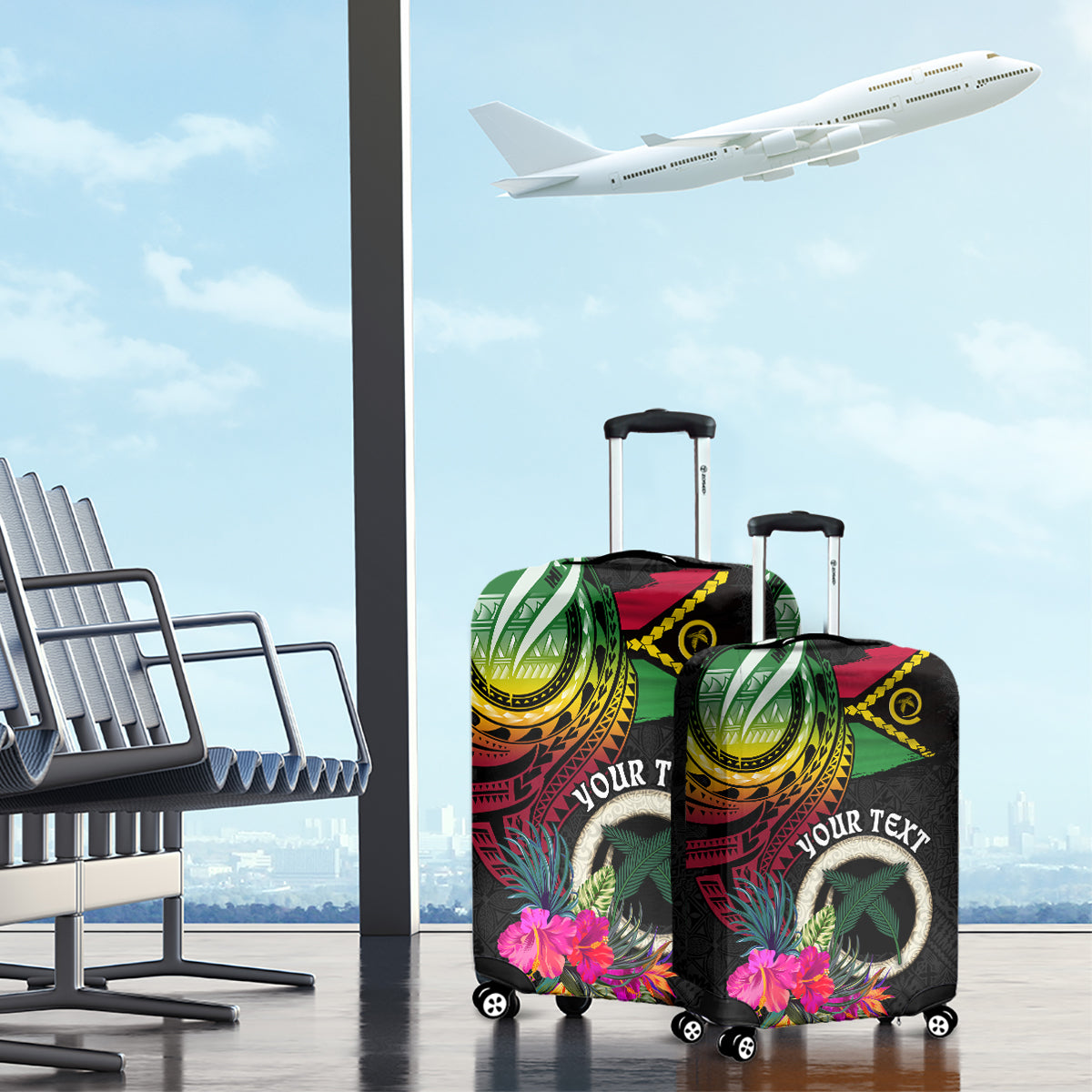 Vanuatu 44th Anniversary Luggage Cover Boars Tusk Tugeta Yumi Selebretem Indipendens Dei