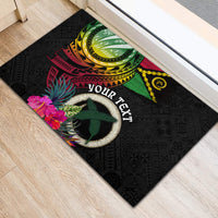 Personalised Vanuatu 44th Anniversary Rubber Doormat Boars Tusk Tugeta Yumi Selebretem Indipendens Dei LT03 - Polynesian Pride