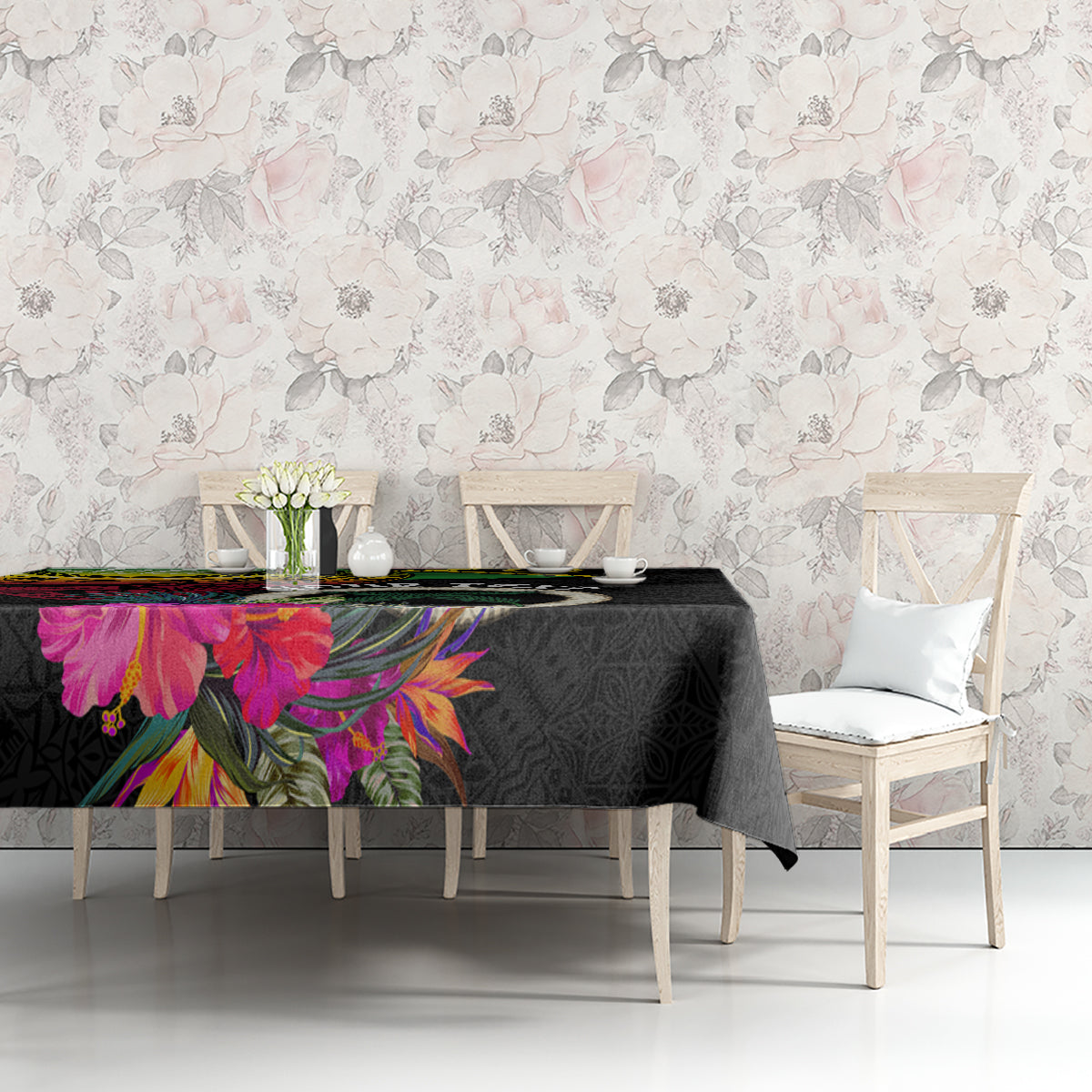 Personalised Vanuatu 44th Anniversary Tablecloth Boars Tusk Tugeta Yumi Selebretem Indipendens Dei LT03 - Polynesian Pride