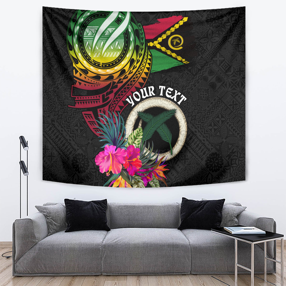 Vanuatu 44th Anniversary Tapestry Boars Tusk Tugeta Yumi Selebretem Indipendens Dei