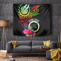 Personalised Vanuatu 44th Anniversary Tapestry Boars Tusk Tugeta Yumi Selebretem Indipendens Dei LT03 - Polynesian Pride