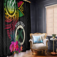 Personalised Vanuatu 44th Anniversary Window Curtain Boars Tusk Tugeta Yumi Selebretem Indipendens Dei LT03 - Polynesian Pride