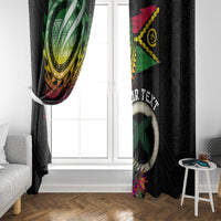 Personalised Vanuatu 44th Anniversary Window Curtain Boars Tusk Tugeta Yumi Selebretem Indipendens Dei LT03 - Polynesian Pride