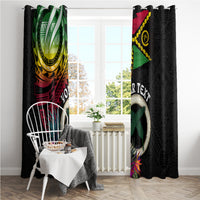 Personalised Vanuatu 44th Anniversary Window Curtain Boars Tusk Tugeta Yumi Selebretem Indipendens Dei LT03 - Polynesian Pride