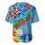 Fiji Day Baseball Jersey Tagimoucia Flower and Melanesia Pattern