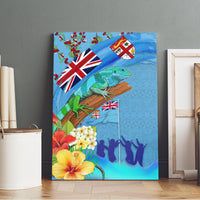 Fiji Day Canvas Wall Art Tagimoucia Flower and Melanesia Pattern