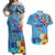 Fiji Day Couples Matching Off Shoulder Maxi Dress and Hawaiian Shirt Tagimoucia Flower and Melanesia Pattern