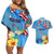 Fiji Day Couples Matching Off Shoulder Short Dress and Hawaiian Shirt Tagimoucia Flower and Melanesia Pattern