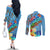 Fiji Day Couples Matching Off The Shoulder Long Sleeve Dress and Long Sleeve Button Shirt Tagimoucia Flower and Melanesia Pattern