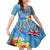 Fiji Day Family Matching Off Shoulder Short Dress and Hawaiian Shirt Tagimoucia Flower and Melanesia Pattern