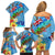 Fiji Day Family Matching Off Shoulder Short Dress and Hawaiian Shirt Tagimoucia Flower and Melanesia Pattern