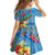 Fiji Day Kid Short Sleeve Dress Tagimoucia Flower and Melanesia Pattern
