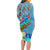 Fiji Day Long Sleeve Bodycon Dress Tagimoucia Flower and Melanesia Pattern