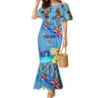 Fiji Day Mermaid Dress Tagimoucia Flower and Melanesia Pattern