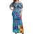 Fiji Day Off Shoulder Maxi Dress Tagimoucia Flower and Melanesia Pattern