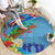 Fiji Day Round Carpet Tagimoucia Flower and Melanesia Pattern