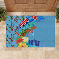 Fiji Day Rubber Doormat Tagimoucia Flower and Melanesia Pattern