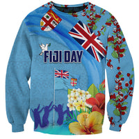 Fiji Day Sweatshirt Tagimoucia Flower and Melanesia Pattern