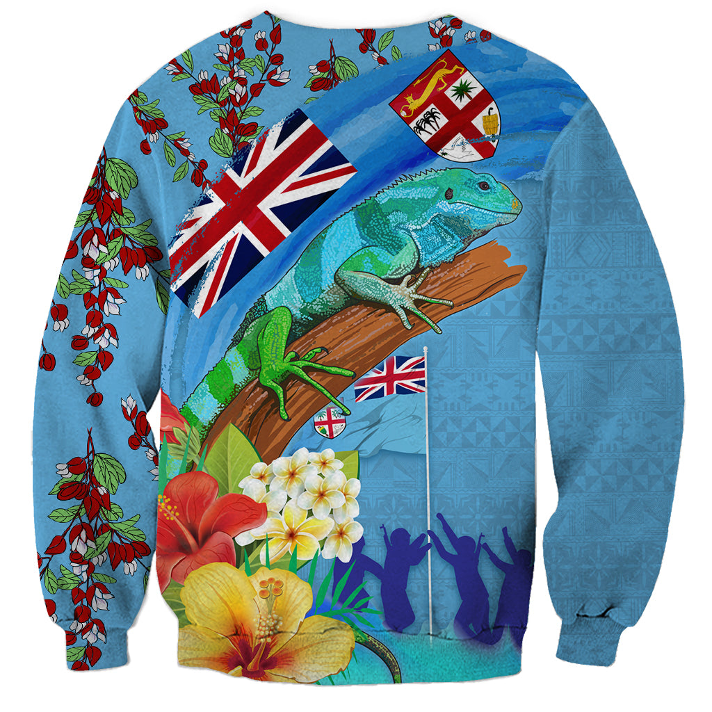 Fiji Day Sweatshirt Tagimoucia Flower and Melanesia Pattern