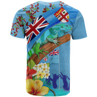 Fiji Day T Shirt Tagimoucia Flower and Melanesia Pattern