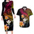 Polynesia Hawaii Turtle Day Couples Matching Long Sleeve Bodycon Dress and Hawaiian Shirt Hibiscus and Kanaka Maoli