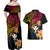 Polynesia Hawaii Turtle Day Couples Matching Off Shoulder Maxi Dress and Hawaiian Shirt Hibiscus and Kanaka Maoli