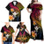 Polynesia Hawaii Turtle Day Family Matching Off Shoulder Maxi Dress and Hawaiian Shirt Hibiscus and Kanaka Maoli