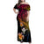 Polynesia Hawaii Turtle Day Family Matching Off Shoulder Maxi Dress and Hawaiian Shirt Hibiscus and Kanaka Maoli