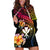 Polynesia Hawaii Turtle Day Hoodie Dress Hibiscus and Kanaka Maoli