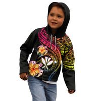 Polynesia Hawaii Turtle Day Kid Hoodie Hibiscus and Kanaka Maoli