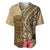 Hawaii Kanaloa Tiki Baseball Jersey Polynesian Tattoo and Tapa Pattern