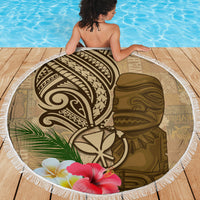 Hawaii Kanaloa Tiki Beach Blanket Polynesian Tattoo and Tapa Pattern LT03 - Polynesian Pride