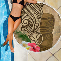 Hawaii Kanaloa Tiki Beach Blanket Polynesian Tattoo and Tapa Pattern LT03 - Polynesian Pride