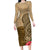 Hawaii Kanaloa Tiki Family Matching Long Sleeve Bodycon Dress and Hawaiian Shirt Polynesian Tattoo and Tapa Pattern